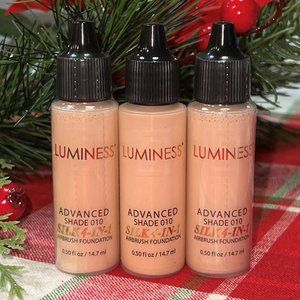 Luminess Silk 4-in-1, Shade 010 Airbrush Foundation, Sealed, THREE .5 oz bottles